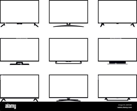 Tv Icons Vector Set Tv Screens On A White Background Isolated Modern