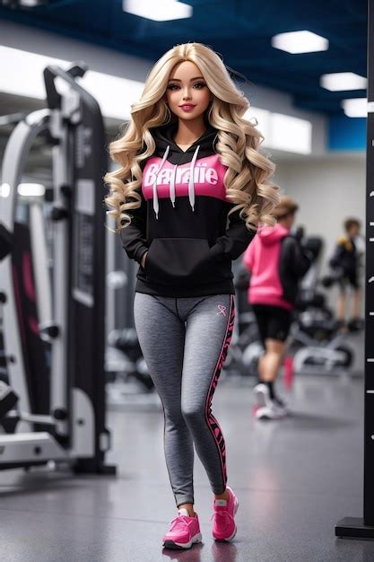 Mu Eca Barbie Con Ropa Deportiva De Entrenamiento Foto Premium