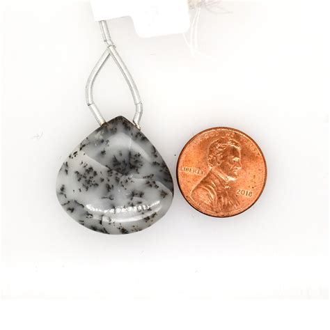 Buy Dendrite Opal Drops Heart Shape 25x25mm Drilled Bead Single Piece