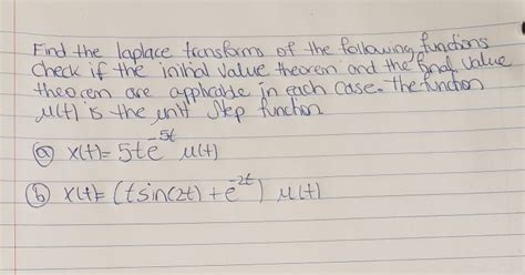 Solved Please solve this a) and b) using laplace theorem. | Chegg.com