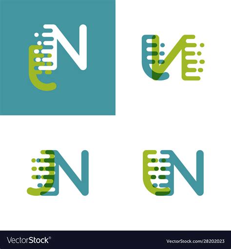 Jn Letters Logo With Accent Speed In Light Green Vector Image