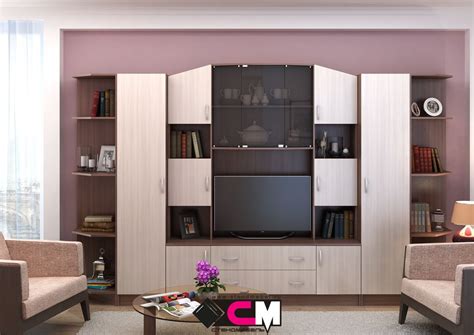 Модульная гостиная "Макарена" ЛДСП (Ст) - купить недорого - Мебель Эконом