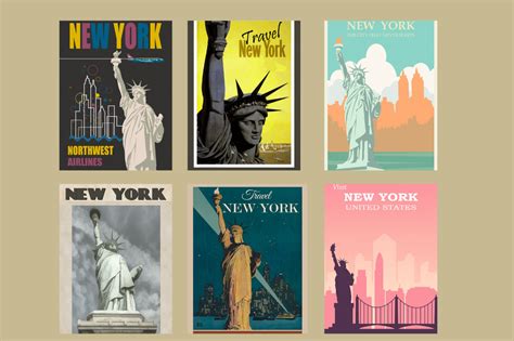 6 Vintage New York Posters, an Object Graphic by HaithamSimas