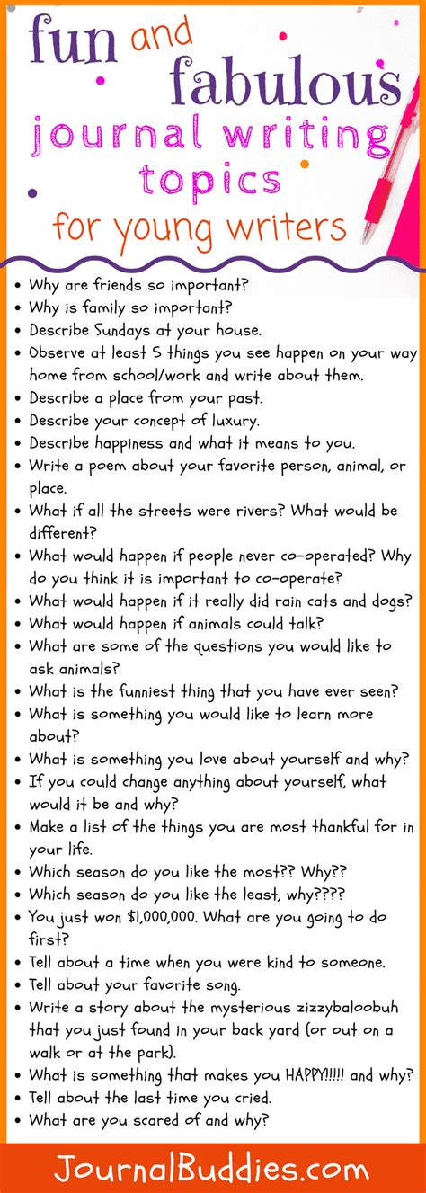 fun journal writing prompts   ideas journalbuddiescom