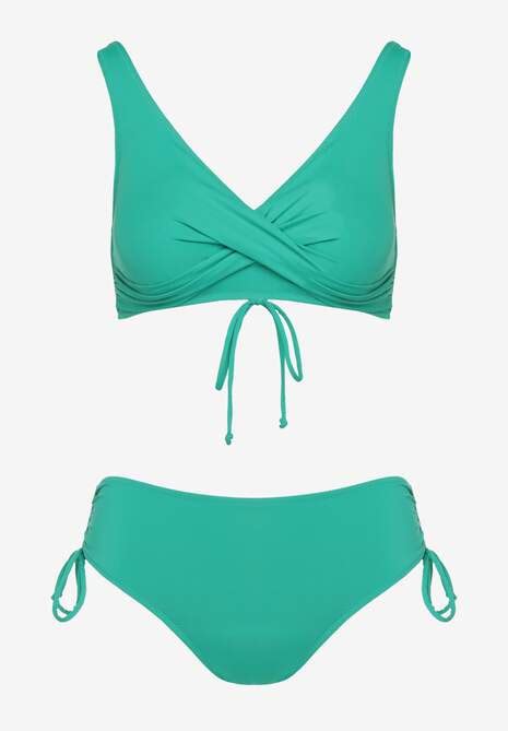 Ciemnozielone Bikini Biustonosz I Majtki Figi Z Wi Zaniem Kinalisa Renee