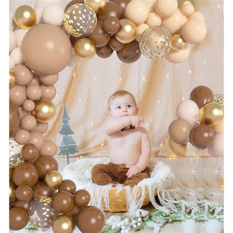 Pièce Café Brun Marron Ballon Guirlande Beige Abricot Nude Caramel Latex Cofettis Ballons