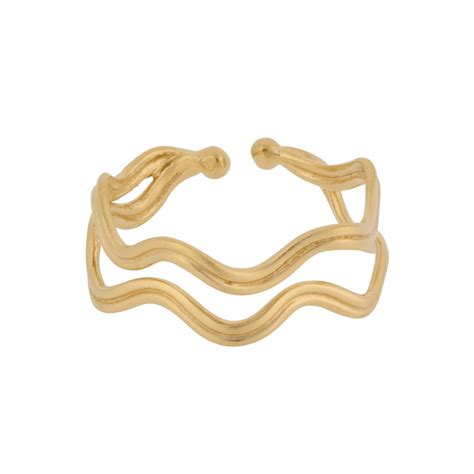 Double Wave Ring Forgyldt S Lv Pernille Corydon Dirks Jewellery