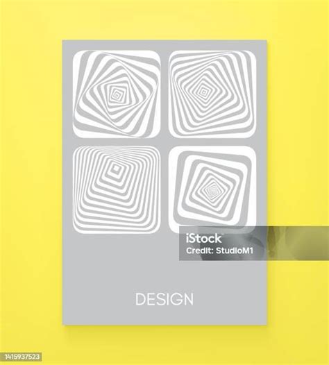 Elemen Desain Bergaris Abstrak Seni Optik3d Ilustrasi Vektor Untuk