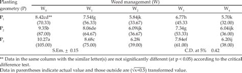 Interaction Effect Of Planting Geometry And Weed Management Practices