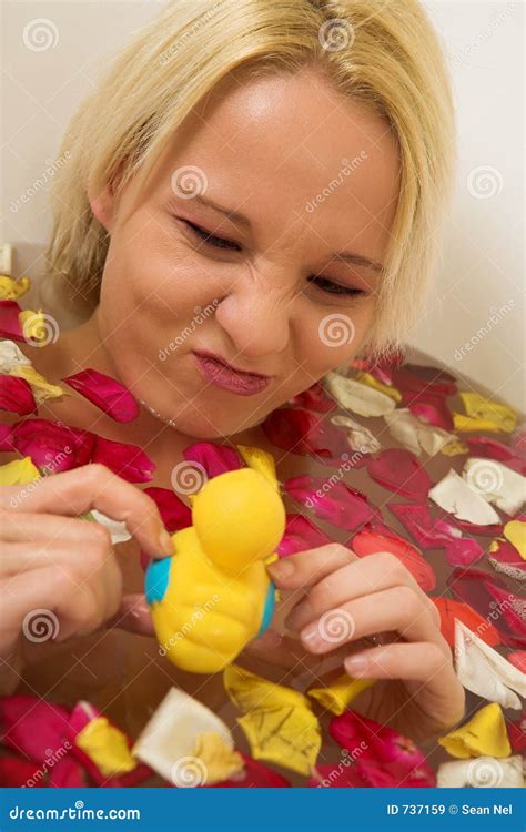 Woman 146 Stock Image Image Of Hair Blonde Face Bathroom 737159