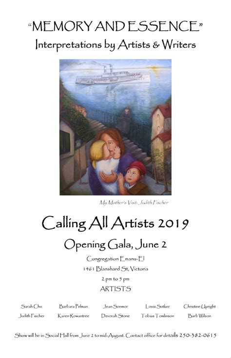 Calling All Artists A Presentation Of Jewish Art Victoria Times