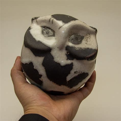 Naked Raku Firing Ceramic Owl Handcrafted Using Traditional Techniques Etsy