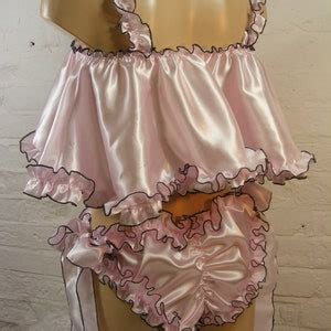 Sissy Adult Baby Satin With Rolled Hem Edge Baby Doll Set Cami Top Panties Lingerie Etsy UK