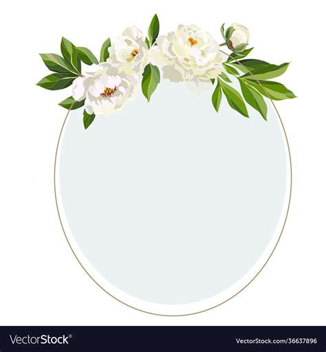 Rounded Frame With Peonies Royalty Free Vector Image