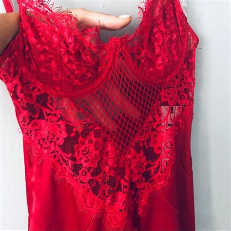 Tic Toc Intimates Sleepwear Sexy Red Lace Lingerie Peekaboo Spandex Dress Poshmark