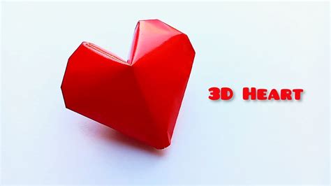 How To Make 3d Origami Heartpaper 3d Heart3d Origami Crafteasy Idea To Make Heart Youtube