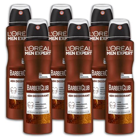L'Oréal Men Expert 6 er Pack Deospray Barber Club Deodorant Deo 6 x 150 ...