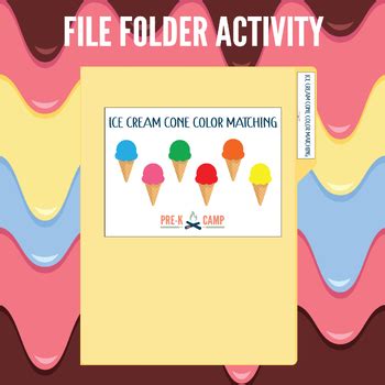 Ice Cream Cone Color Matching Food Activities File Folder Game