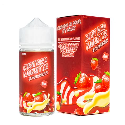 Custard Monster E Liquid 100ml Strawberry Custard Down Town Distro