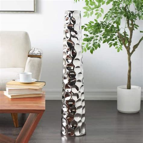 Litton Lane In Silver Geometric Bubble Ceramic Decorative Vase With