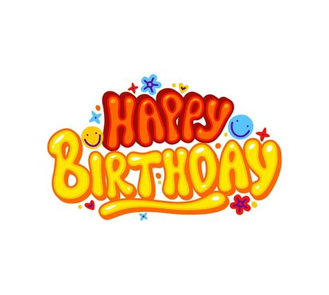 Happy Birthday Greetings Sticker With Lettering 35528205 Vector Art At Vecteezy