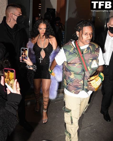Pregnant Rihanna Flashes Her Nude Tits In A See Through Dress In Milan Fappening