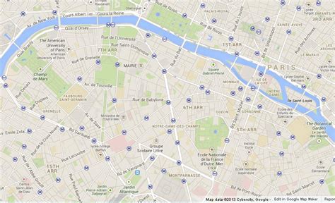 Map Of Rive Gauche Paris