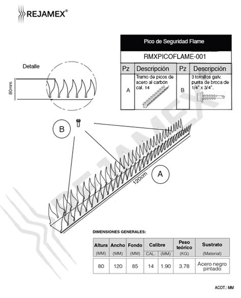 Picos De Seguridad Flame Rejamex Líderes En La Fabricación De