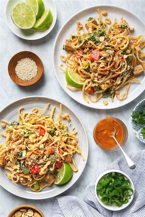 Tofu Pad Thai Salad With Peanut Dressing Vegan Recipe