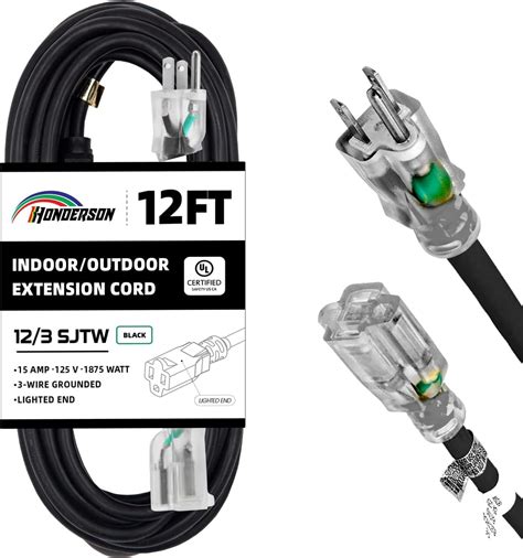 Amazon Honderson Indoor Outdoor Extension Cord Weatherproof With