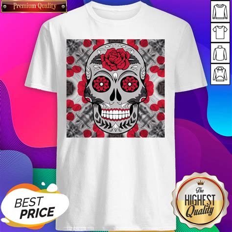 Day Of The Dead Sugar Skull With Rose T Shirt Sheenytee