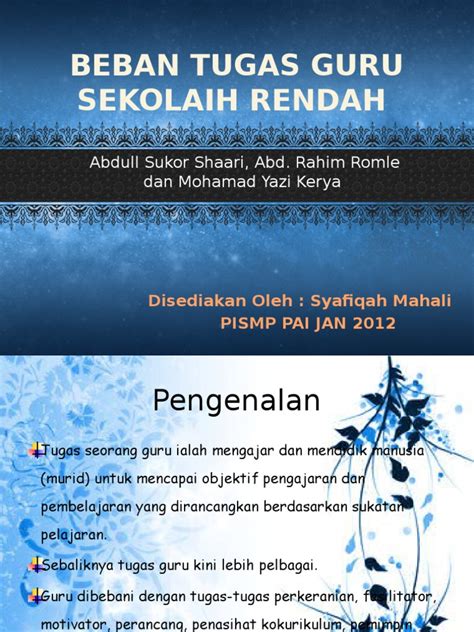 Pdf Beban Tugas Guru Sekolah Rendah Pptx Dokumen Tips