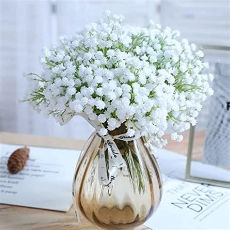 Amazon Yastouay Babys Breath Artificial Flowers Pcs Fake White