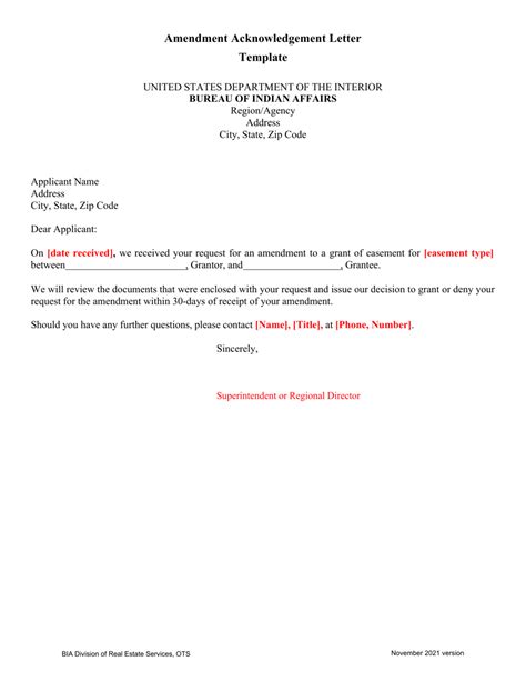 Amendment Acknowledgement Letter Template Fill Out Sign Online And