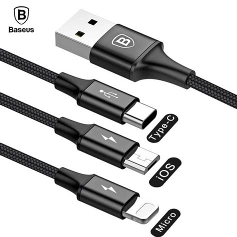 3 En 1 Câble De Chargeur Multi Câble Lightningtype Cmicro Usb Pour Iphoneipadsamgungnexus