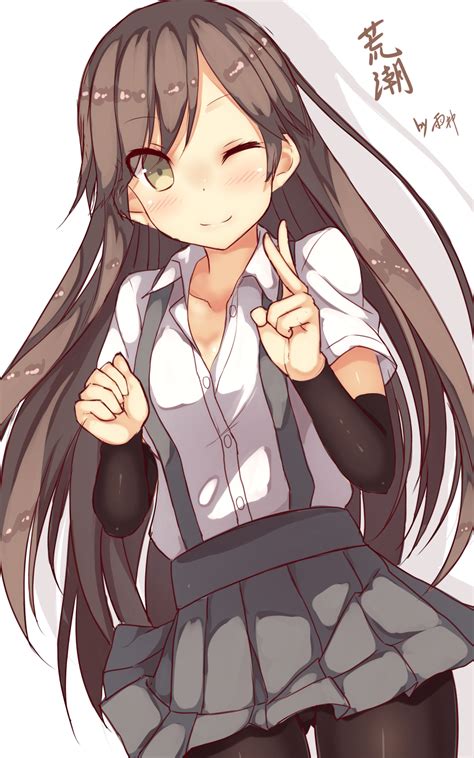 Safebooru 1girl Arashio Kantai Collection Blush Brown Eyes Brown