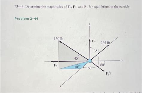 Solved 3 44 Determine The Magnitudes Of F1 F2 And F3 For