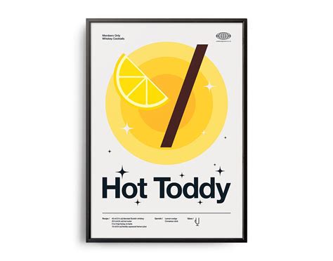 Midcentury Hot Toddy Cocktail Poster Hot Toddy Cocktail Etsy