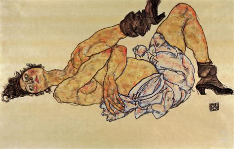 Reclining Female Nude Painting By Egon Schiele Pixels Merch