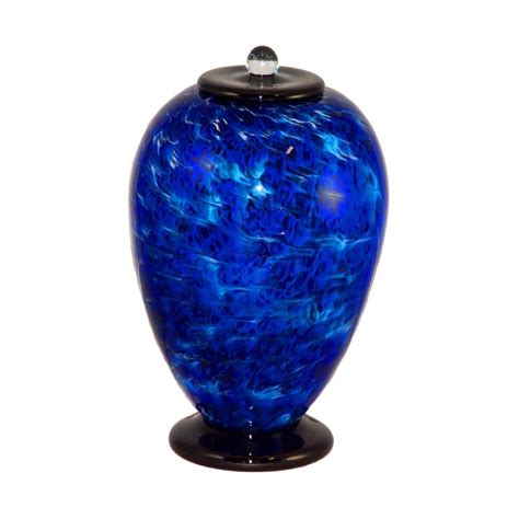 Summary This Gorgeous Urn Has A Lovely Waterfall Motif With Beautiful Shades Of Blue And White