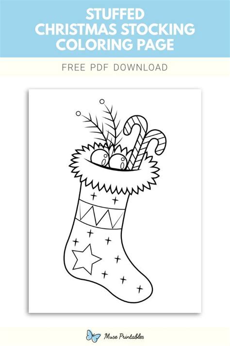 Free Stuffed Christmas Stocking Coloring Page | Christmas stockings