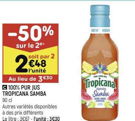 Promo Pur Jus Tropicana Samba Chez Leader Price Icatalogue Fr