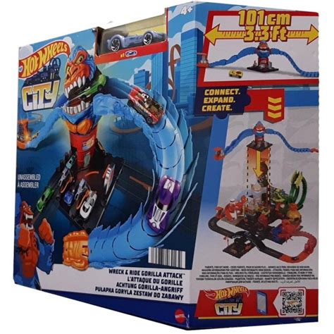 Трек Hot Wheels City wreck ride gorilla HDR30 голубой оранжевый Hot Wheels
