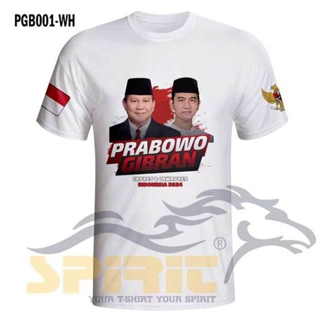 Kaos Prabowo Gibran Baju Lengan Pendek Prabowo Gibran Capres Cawapres