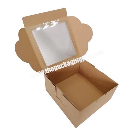 Eco Friendly Kraft Paper Bakery Boxes Single Pastry Cake Paper Box