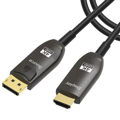 ไฟเบอร์ Displayport ไปยังสายเคเบิลออปติกที่รองรับ Hdmi 216gbps ความ