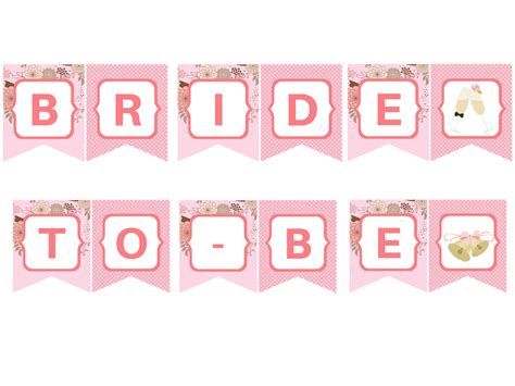 Free Pink Bride To Be Banner Magical Printable