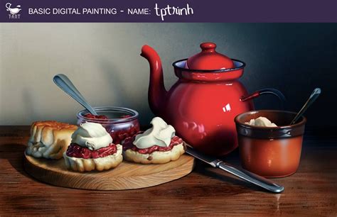 Pin by Luhana on học vẽ Cream tea Still life art Still life