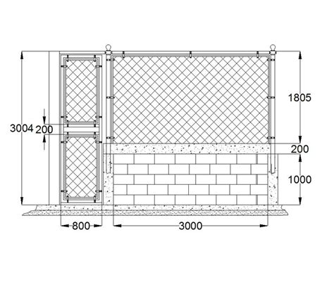 Mesh Fence And Gate Detail Mesh Fencing Cad Blocks Free Cad Model