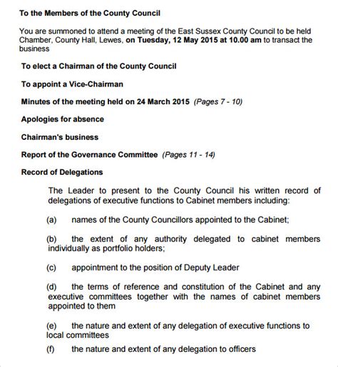 sample political agenda templates sample templates